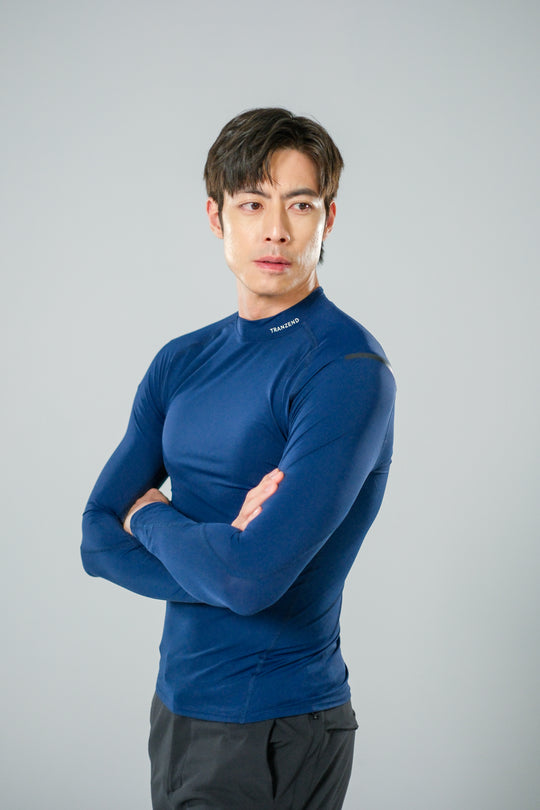 Sport (抗UV) 高領長袖上衣-男-皇室藍