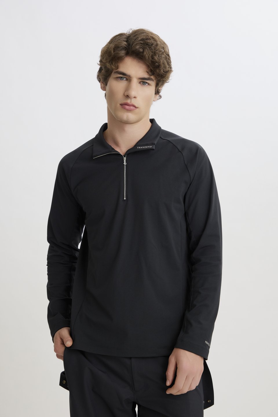 Base layer 金屬拉鍊高領上衣 (細鍊款) - 男 / MEN / 黑