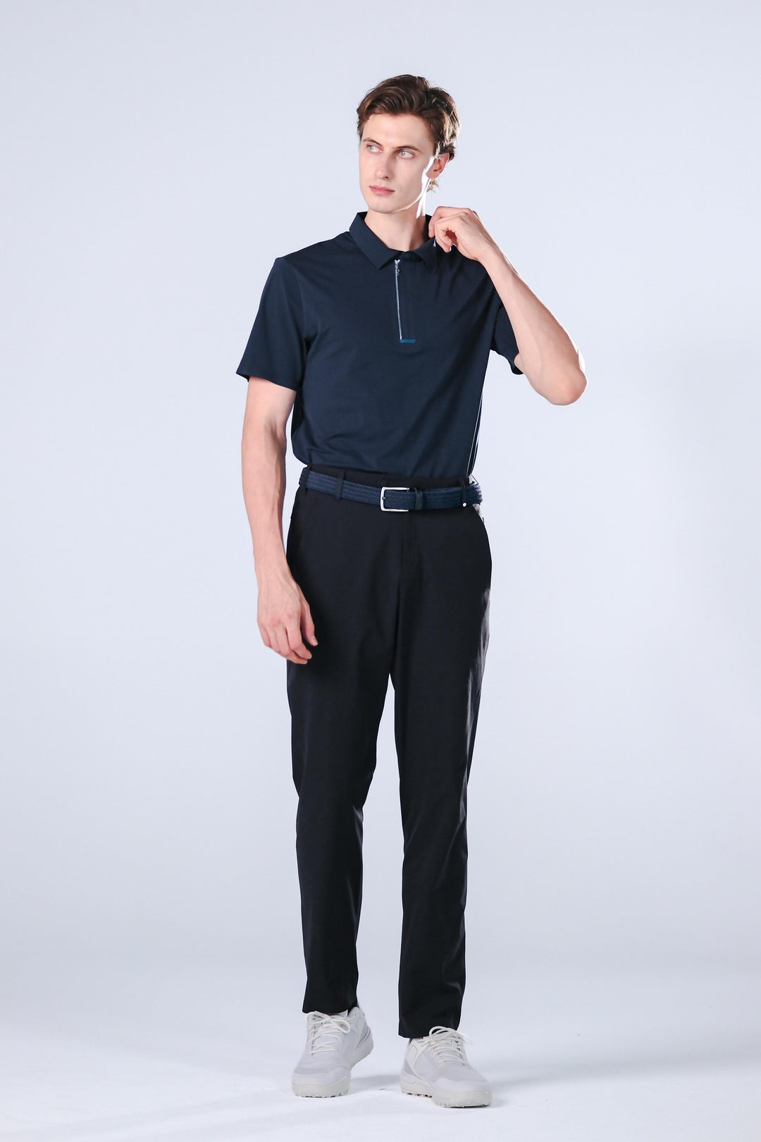 TRANZEND 彈力編織腰帶 男 深藍 EC照