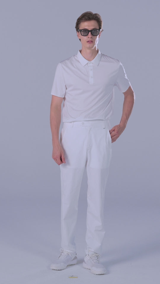 TRANZEND 冰感釘釦Polo衫 男 白 影片