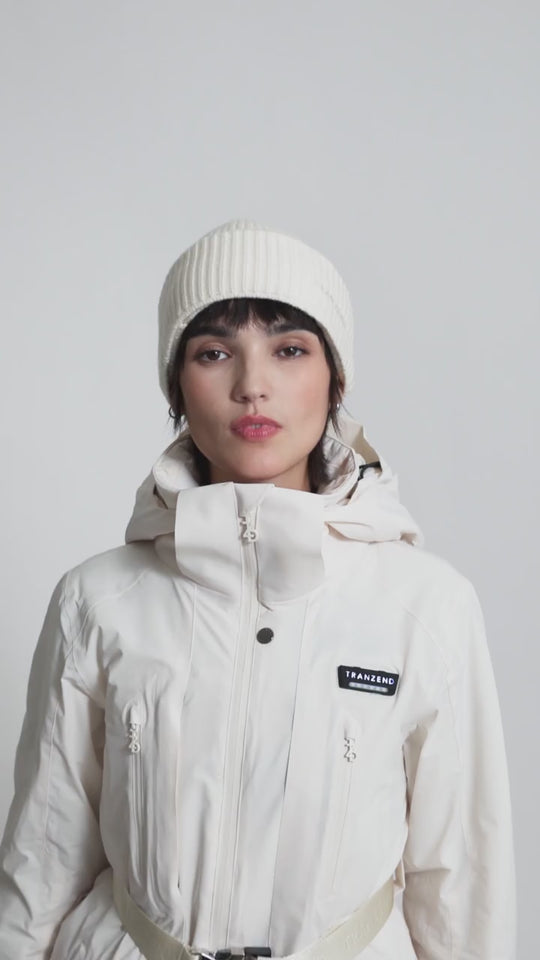 Balaclava Knitted Hat / WOMEN / 米白 / EC video
