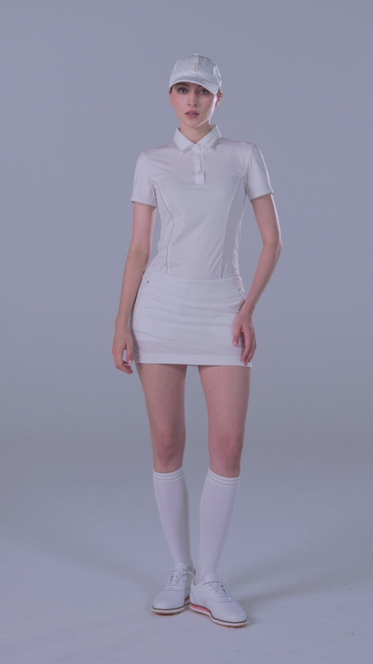 TRANZEND 冰感釘釦 Polo衫 女 白 影片