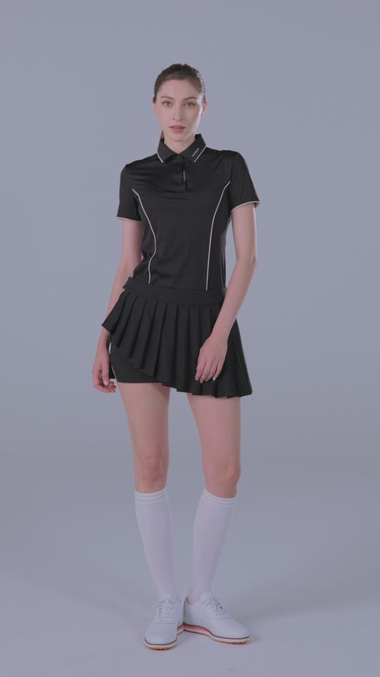 TRANZEND 冰感釘釦 Polo衫 女 黑 影片