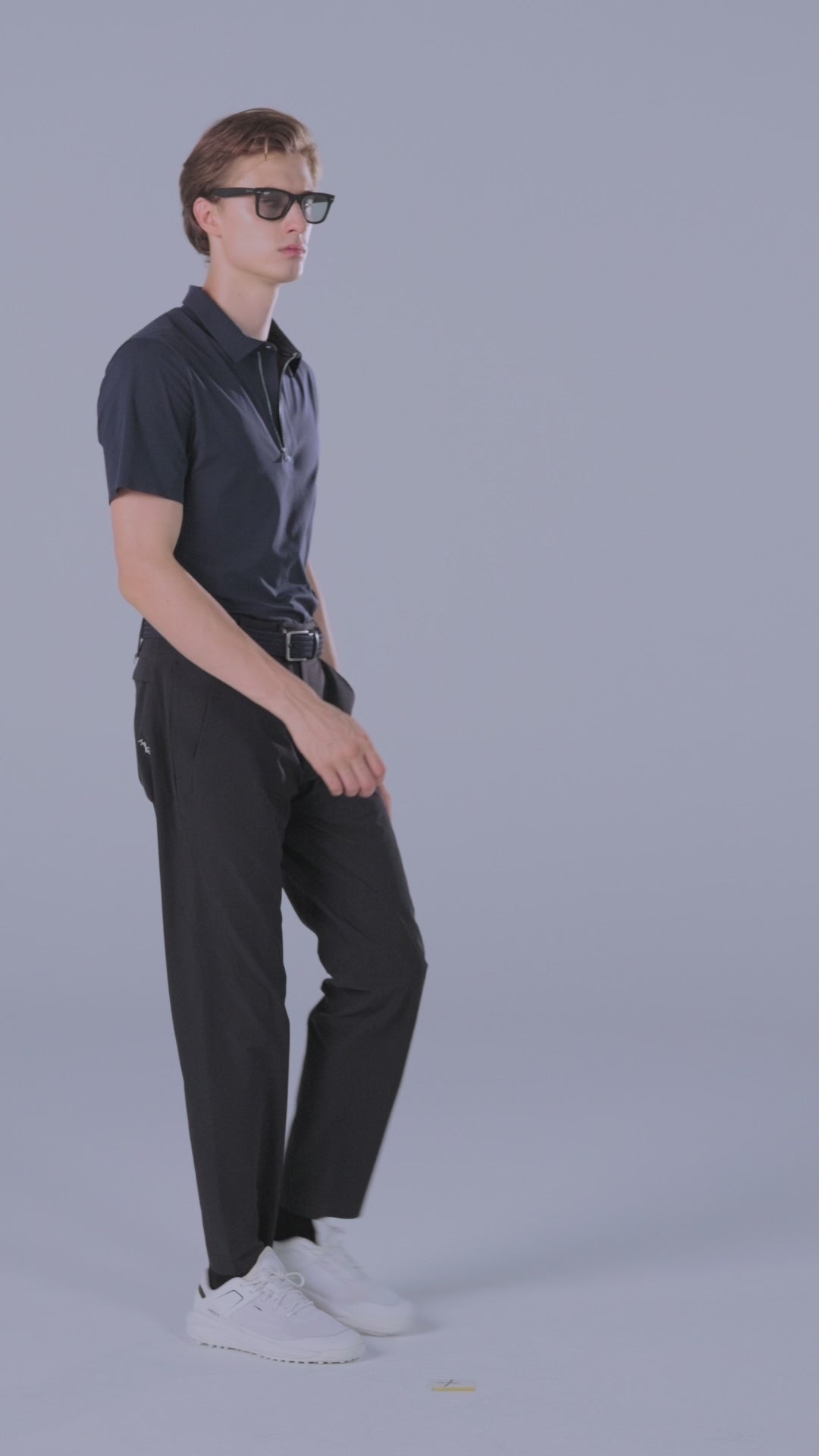 TRANZEND 快乾拉鍊Polo衫 男 藍 影片