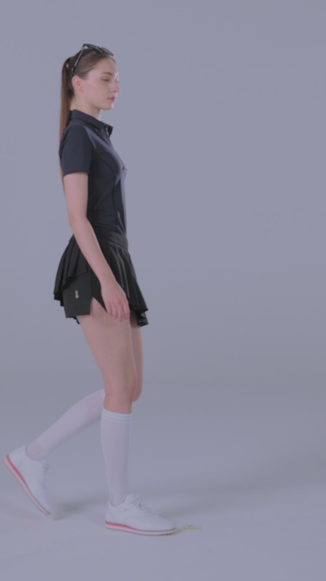 TRANZEND 快乾拉鍊Polo衫 女 藍 影片