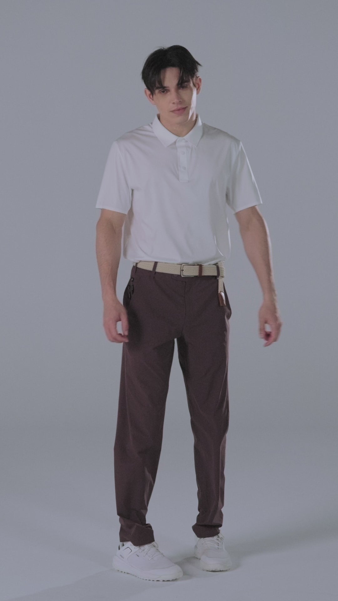 TRANZEND 防潑水彈力長褲 男 棕 影片
