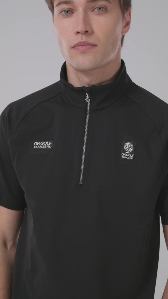Quater-Zip Mock Neck Polo ｜拉鍊高領Polo