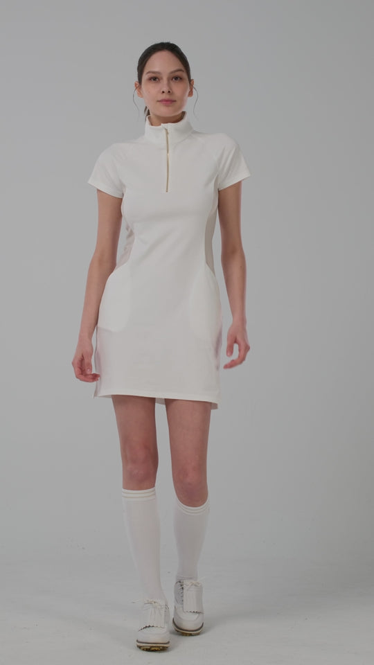 Quater-Zip Mock Neck Dress | 拉鍊高領洋裝