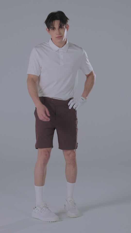 TRANZEND 防潑水彈力短褲 男 棕 影片