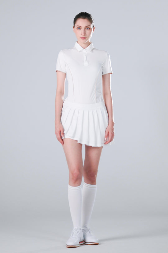 TRANZEND 冰感釘釦 Polo衫 女 白 EC照