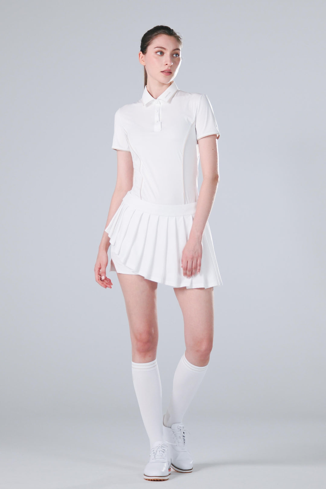 TRANZEND 冰感釘釦 Polo衫 女 白 EC照