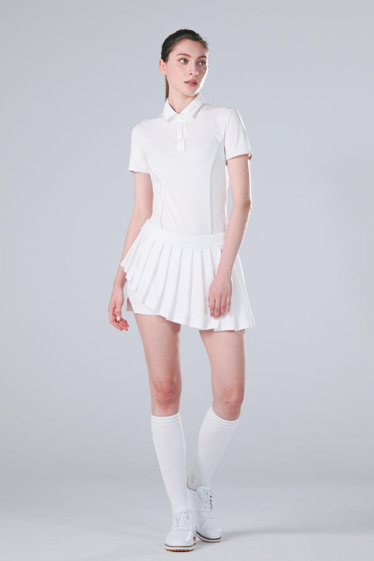 TRANZEND 冰感釘釦 Polo衫 女 白 EC照