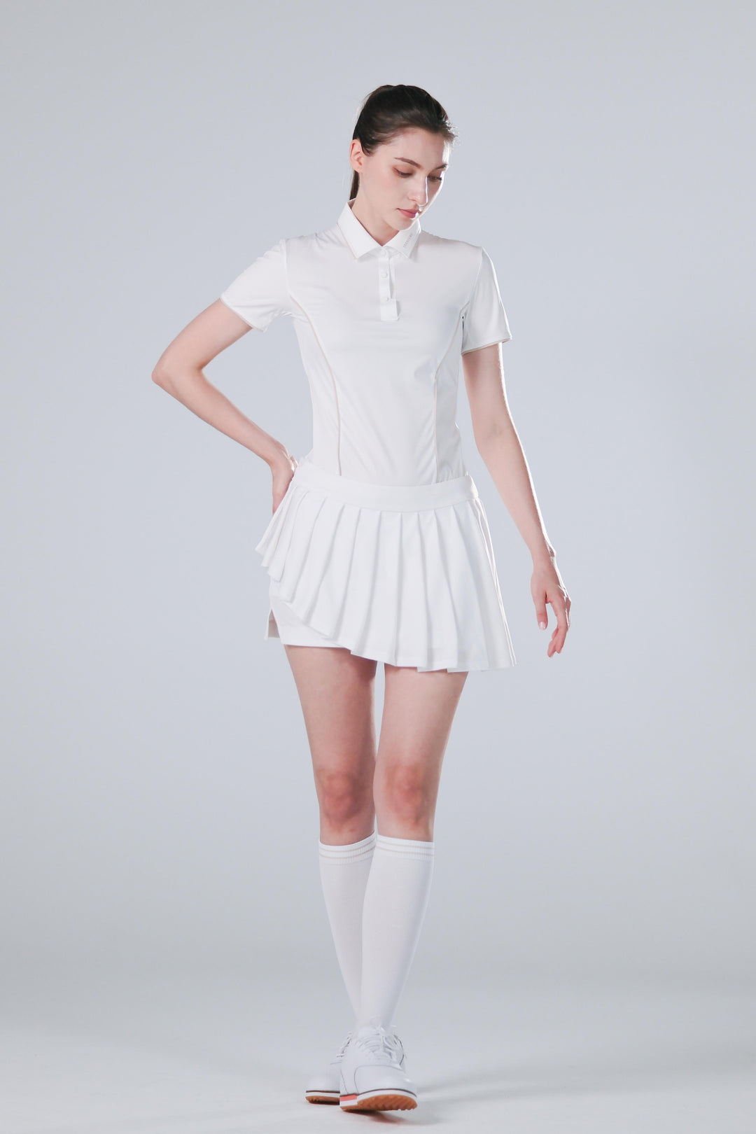 TRANZEND 冰感釘釦 Polo衫 女 白 EC照