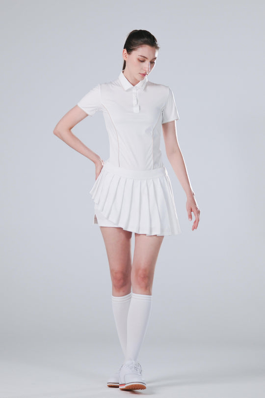 TRANZEND 冰感釘釦 Polo衫 女 白 EC照
