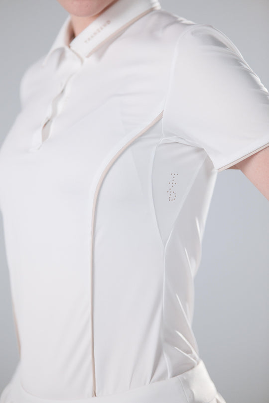 TRANZEND 冰感釘釦 Polo衫 女 白 EC照