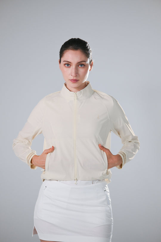 TRANZEND 冰感彈力外套 女 白 EC照