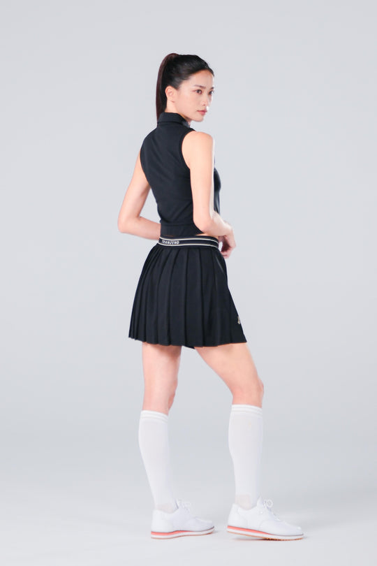 TRANZEND 短版背心Polo衫 女 黑 EC照