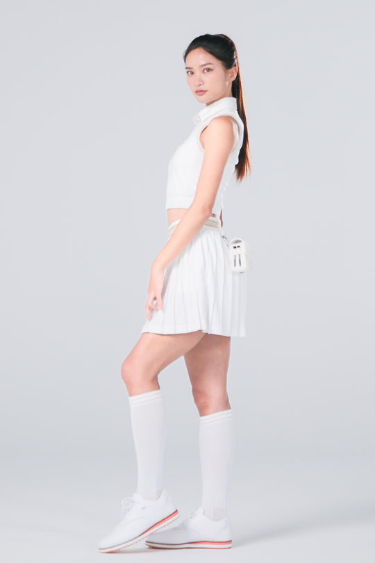 TRANZEND 短版背心Polo衫 女 白 EC照