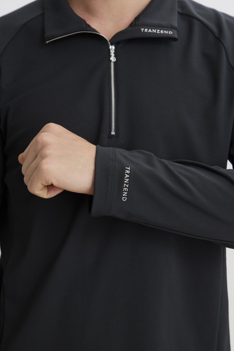 Base layer 金屬拉鍊高領上衣 (細鍊款) - 男／男裝實穿／黑